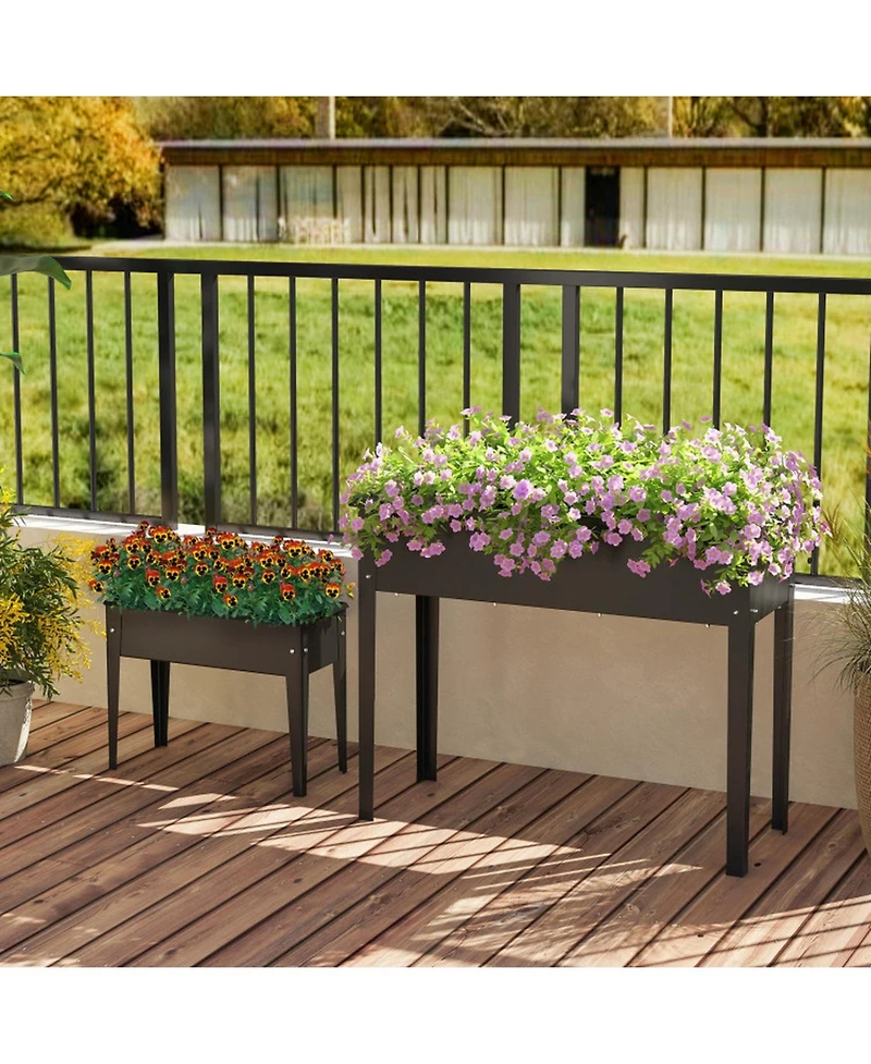 Gouun Elevated Metal Raised Garden Bed Planter Box with Legs