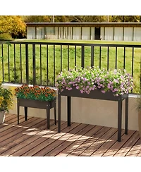 Gouun Elevated Metal Raised Garden Bed Planter Box with Legs