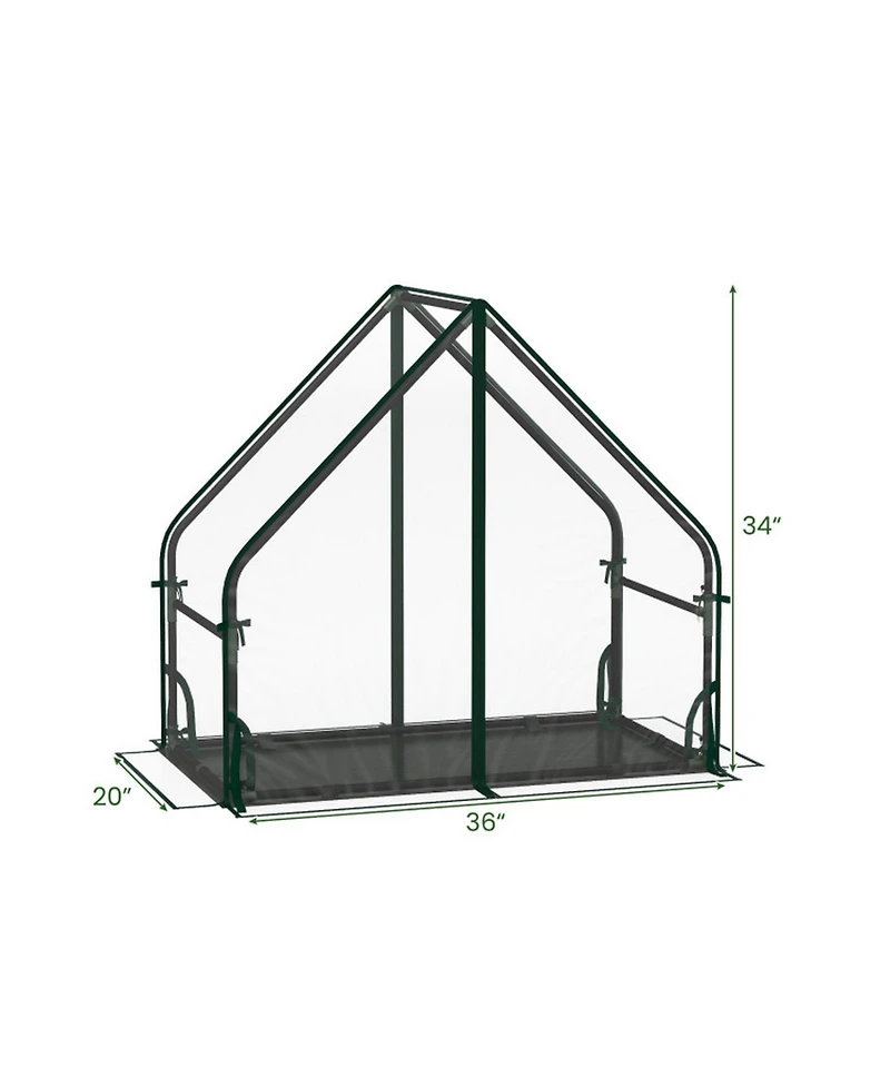 Gouun Mini Greenhouse Metal Frame with Waterproof Bottom Mat and Wind Ropes