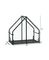 Gouun Mini Greenhouse Metal Frame with Waterproof Bottom Mat and Wind Ropes