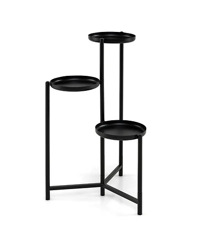 Gouun 3-Tier Metal Plant Stand Indoor Outdoor Tall Corner Flower Pot Holder