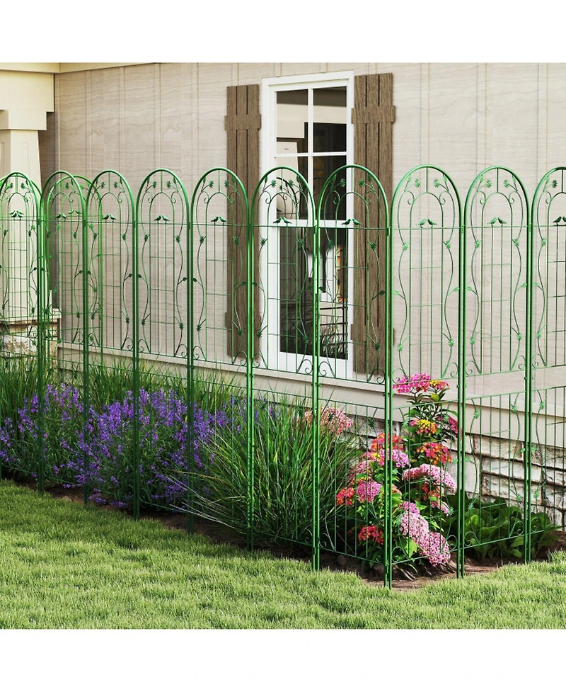 Gouun 86.5-Inch Metal Garden Trellis for Climbing Plants, Set of 2