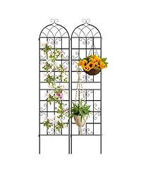 Gouun 2-Pack 86-Inch Metal Garden Trellis for Climbing Plants