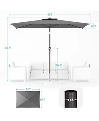 Sonkuki Enhance Your Outdoor Oasis 6x9Feet Rectangular Patio Umbrella - Stylish, Durable, And Sun-Protective!