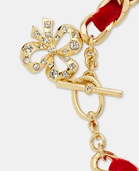 Holiday Lane Red Ribbon Chain Toggle Bracelet, Macy's Exclusive