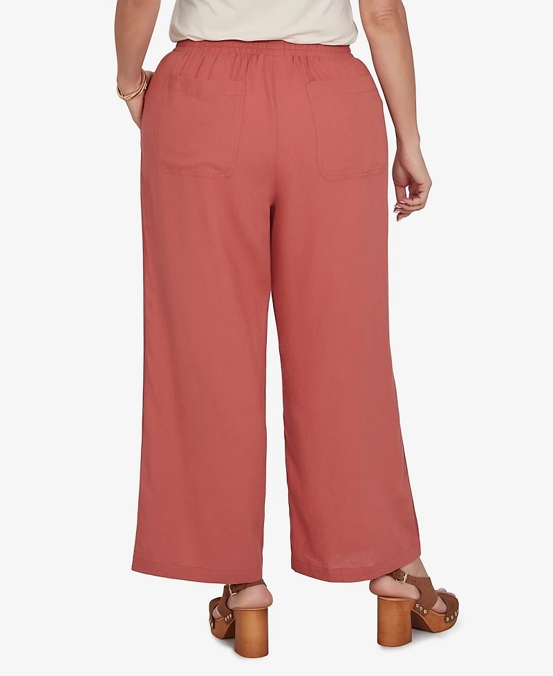Ruby Rd. Plus Lace Trim Lightweight Pull-On Pants