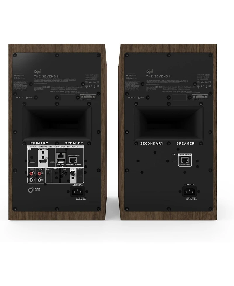 Klipsch The-sevens-ii-walnut 6.5inch Dolby Atmos Powered Speaker Pair