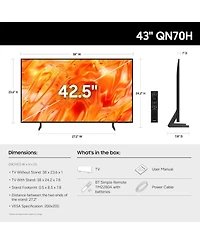 Samsung QN43QN70HAFXZA 43 Inch Neo Qled Smart Tv with 2 Year Amber Protection Plan (2026)