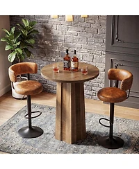 Tribesigns Round Bar Table, 35.43-Inch-High Bistro Pub Table with Fluted Base