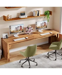 Tribesigns 78.7 Inches Long Computer Desk, Wooden Extra Writing Desk Double Workstation, 2 Person for Home Office