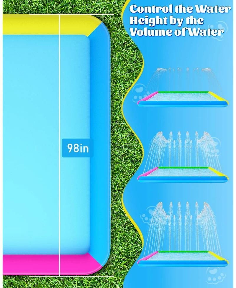 Aofar Splash Pad Square Dog Pool Sprinkler Non-slip Outdoor Pet Summer