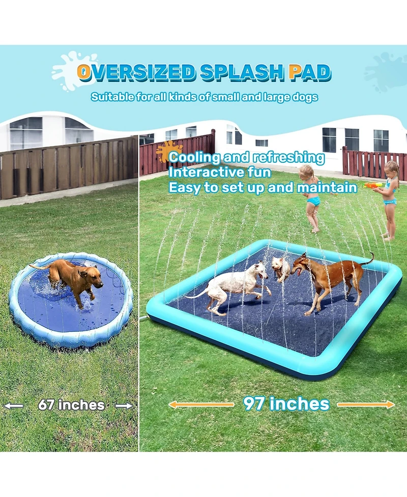 Aofar Dog Splash Pad Sprinkler Pool Outdoor