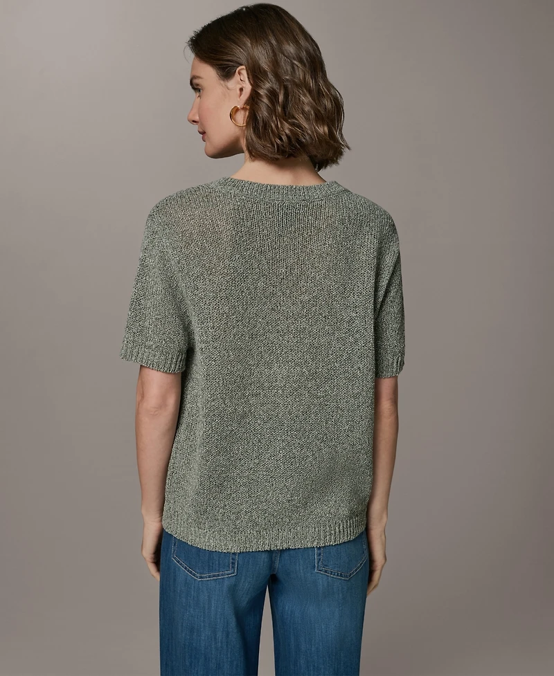 Donna Karan Weekend Women's Short-Sleeve V-Neck Sweater