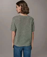 Donna Karan Weekend Women's Short-Sleeve V-Neck Sweater