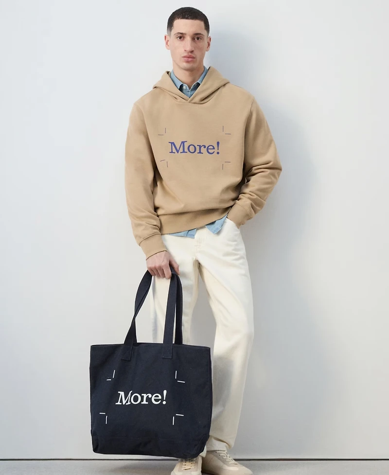 Mango Men's Cotton Canvas Tote Bag