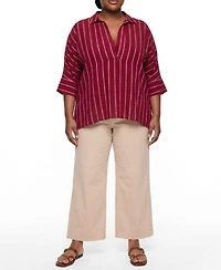Torrid Plus Belle Isle Cotton Linen Popover Tunic