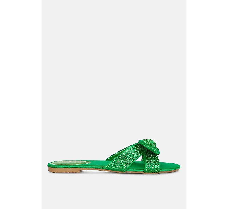 fleurette bow flat sandals