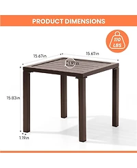 Pellebant Outdoor End Table Aluminum Square Patio Side