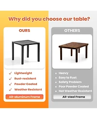 Pellebant Outdoor End Table Aluminum Square Patio Side
