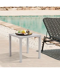 Pellebant Outdoor End Table Aluminum Square Patio Side