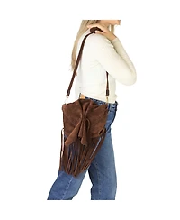Carlos Falchi Fringe Butterfly Suede Bag