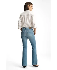 Mavi Jeans Women's Sydney High Rise Flare Mid Blue Feather