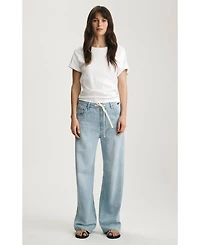 Mavi Jeans Women's Nella Adjustable Drawstring Wide Leg Bleached Well Blue