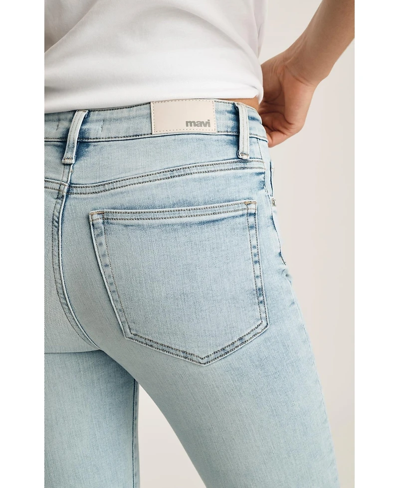 Mavi Jeans Women's New York High Rise Straight Leg Lt Brushed Classic Blue