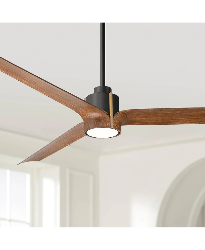 Casa Vieja 60 inch Aero and Koa Led Ceiling Fan with Remote