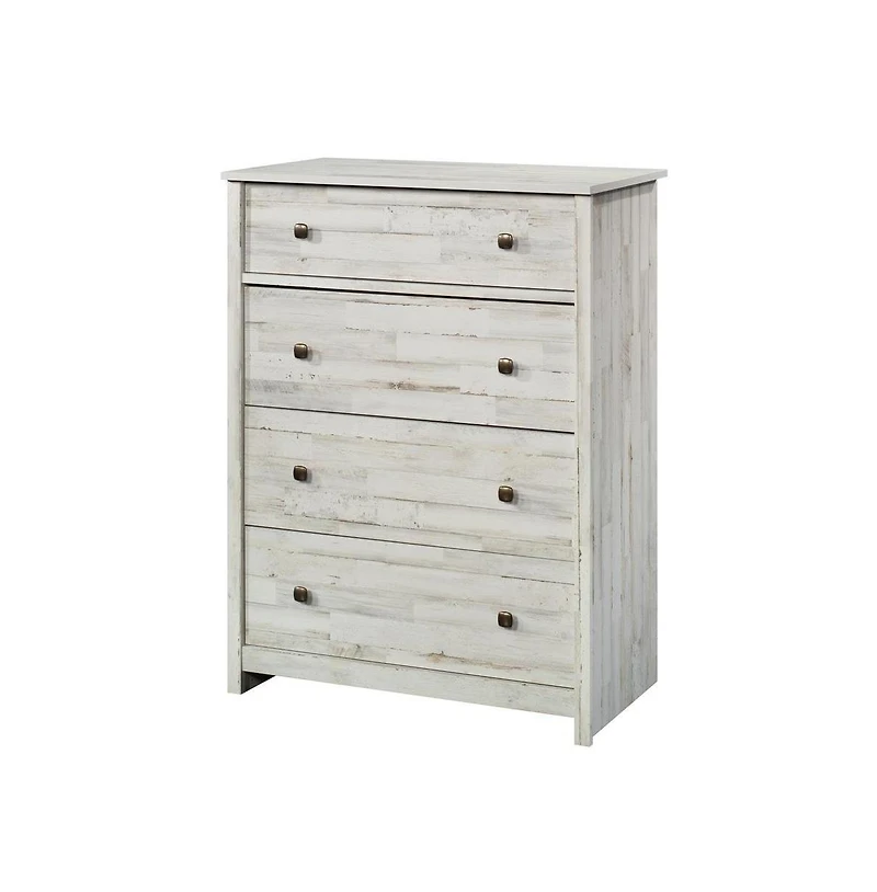 Starlight Canyon Home White 4-Drawer Bedroom Chest for Clothing Storage with Easy Setup Design