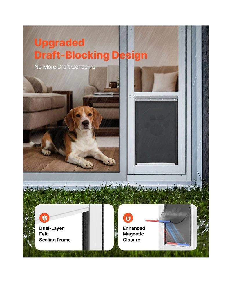 Cozito Dog Door for Sliding Glass Doo in Adjustable Height
