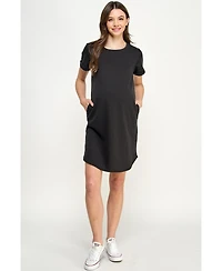 Hello Miz Maternity Short Sleeve T-Shirt Dress with Pockets
