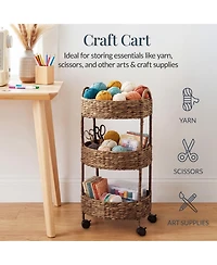 Best Choice Products 3-Tier Round Rolling Nursery Caddy w/Wheels, Utility Cart for Storage Organization