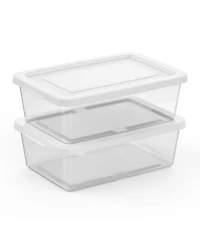 Sterilite 12 Quart Storage Box Stackable Plastic Container Home Organizer 48 Pack
