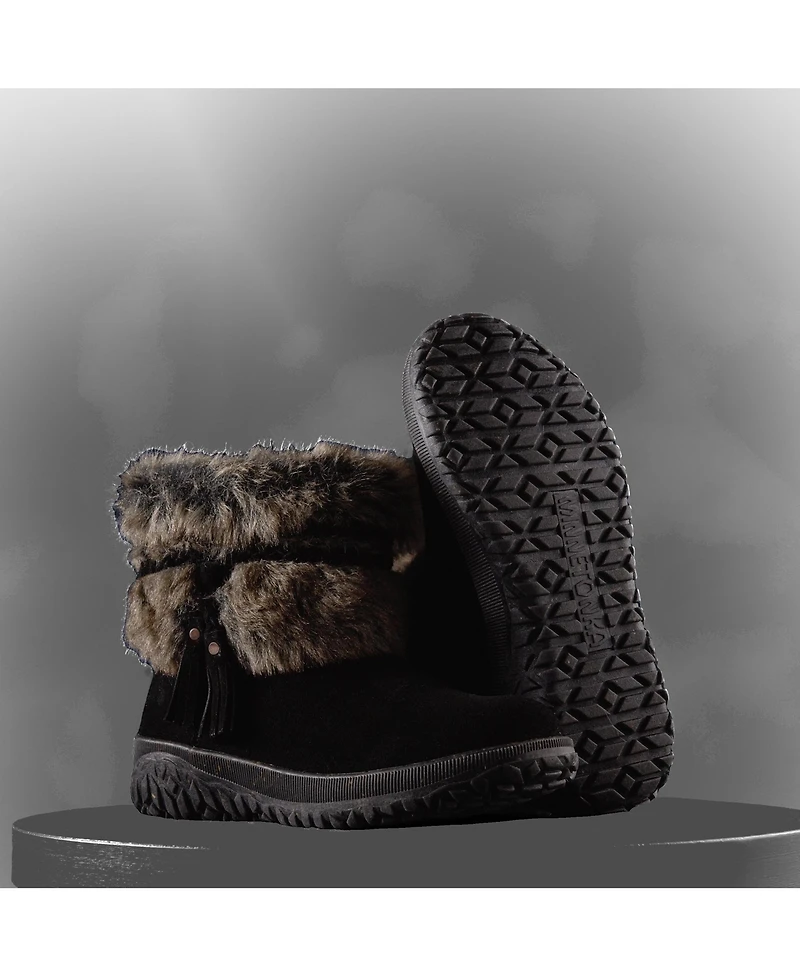 Minnetonka Women's Everett 2 Suede Faux Fur Winter Boots