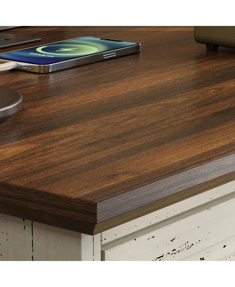 Homsee Modern Storage Side Table with Drawer - 24-Inch Wide Cabinet Antique Bronze Handle | Living Room and Bedroom End