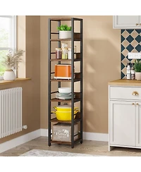 Slickblue Narrow 6-Tier Corner Bookshelf and Storage Rack