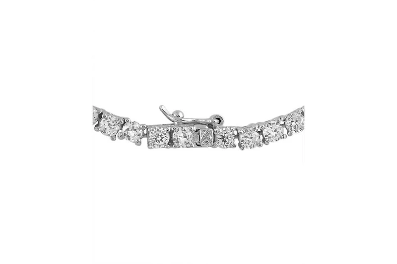 Genevive Elegant White Gold Plated 5MM Round Cz Tennis Necklace