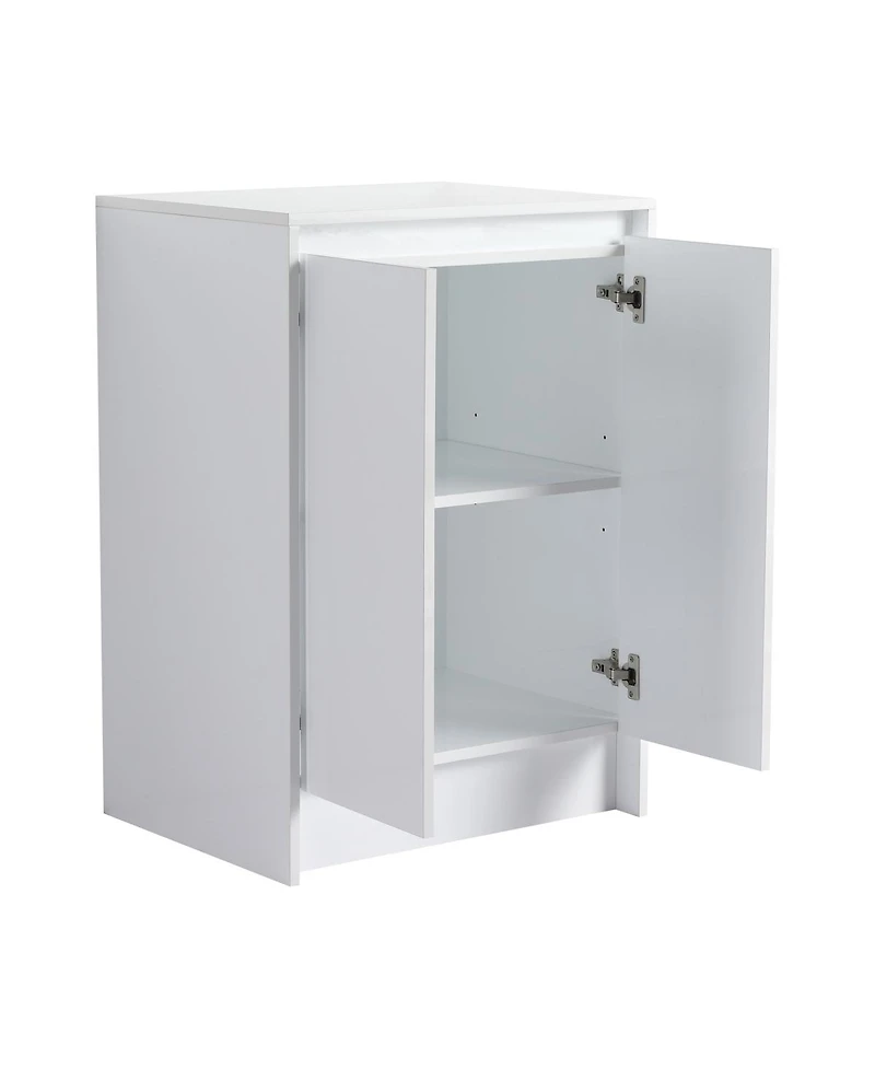Sillysis 71 Inch Double Sink Modern Freestanding Bathroom Vanity with Resin Sinks, Soft Close Drawers, Storage and Wall Cabinets