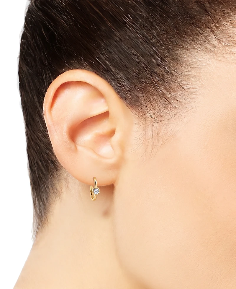 Macy's Lab-Grown Diamond Hoop Earrings (1/2 ct. t.w.) in 14k Yellow Gold