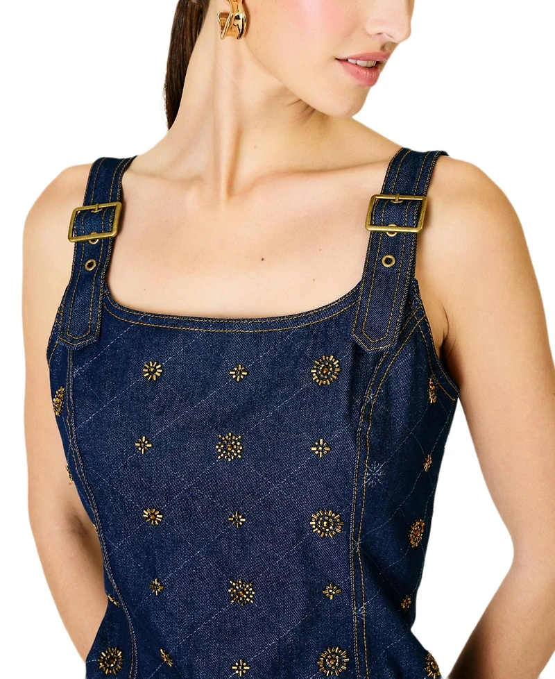 Line & Dot Women's Attina Square Neck A-Line Mini Dress