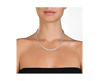 Genevive Elegant Radiant Round Cz Tennis Necklace