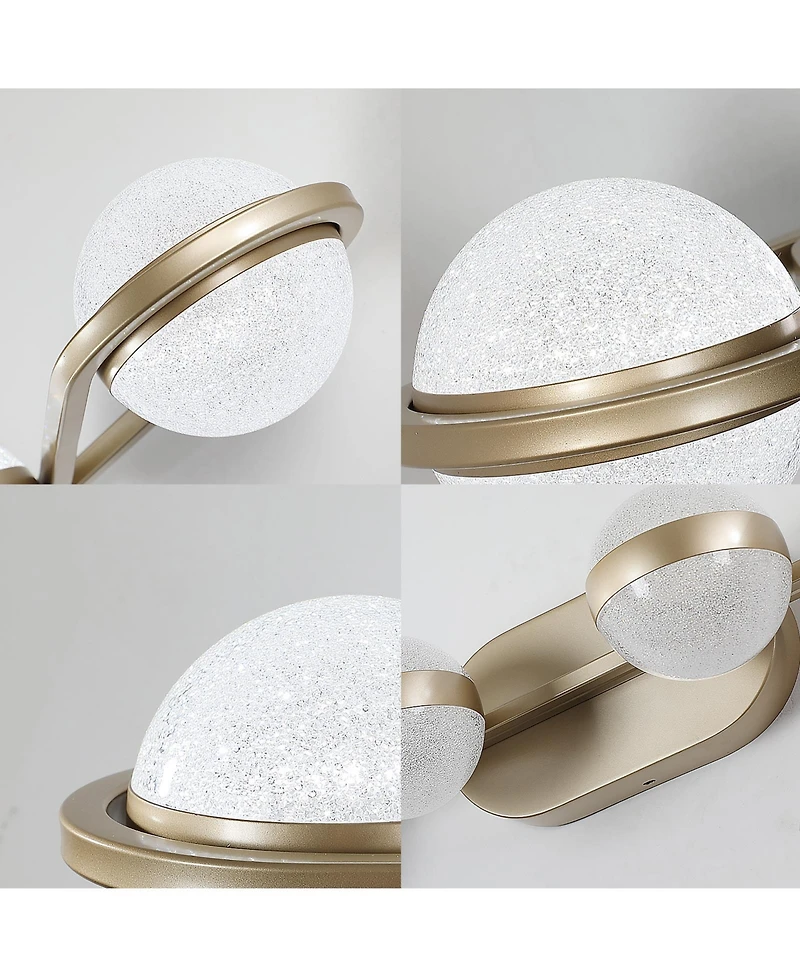 Midola 43" Minimalist Led Bathroom Vanity Light with Crystal Sand Acrylic Shades, 6-Light Wall Mounted Decorative Lighting Fixture for Bathroom
