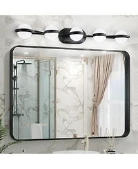 Midola Modern Minimalist Bathroom Vanity Light, Led 5 Bulb Frosted Glass Shades, Wall Mounted Decorative Lighting Fixture for Bathroom