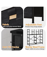 homfan 39 Inch Engineered Wood 12-Drawer Storage Cabinet with Metal Frame, Fabric Dresser Tower for Bedroom Closet Organizer