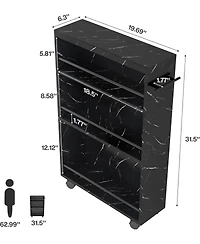 Tribesigns 4-Tier Slim Storage Cart, Rolling Kitchen Cart on Wheels for Small Place,