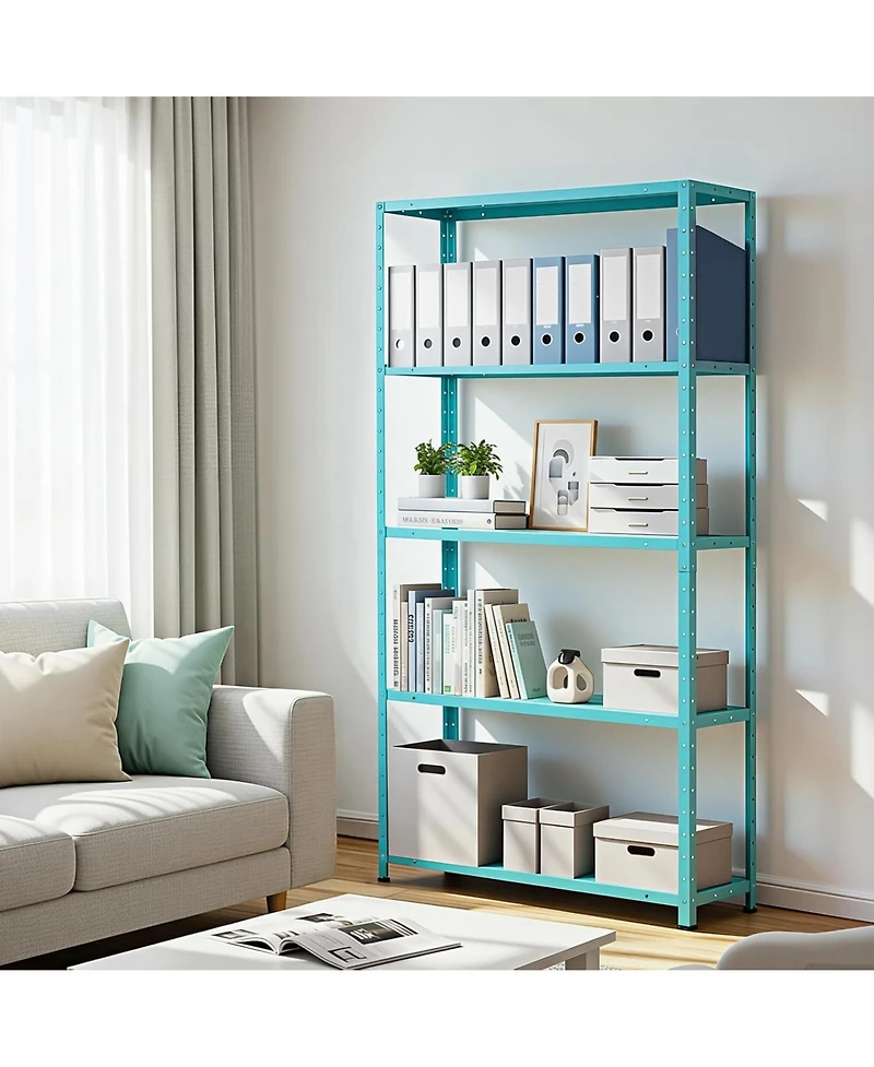 homfan 5 Tier Storage Shelf, 68 Inch Heavy Duty Metal Shelving Unit with Adjustable Shelves for Kitchen or Pantry