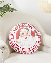 Saro Lifestyle Santa Decorative Pillow, 17" Round
