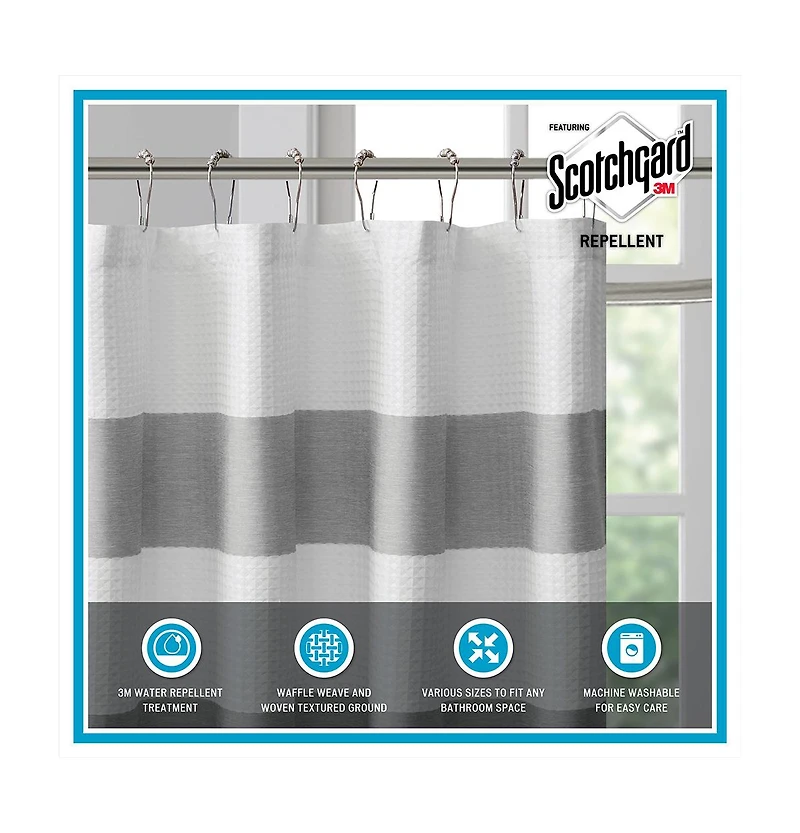 Midola 72x72" Modern Contemporary Shower Curtain with 3M Treatment Machine Washable for Bathroom Shower