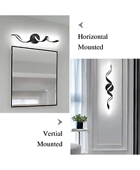 Midola Modern Led Bathroom Vanity Lights, 24inch Dimmable Bathroom Lighting Fixture Over Mirror 15W Spiral Design Led Wall Light Fixtures